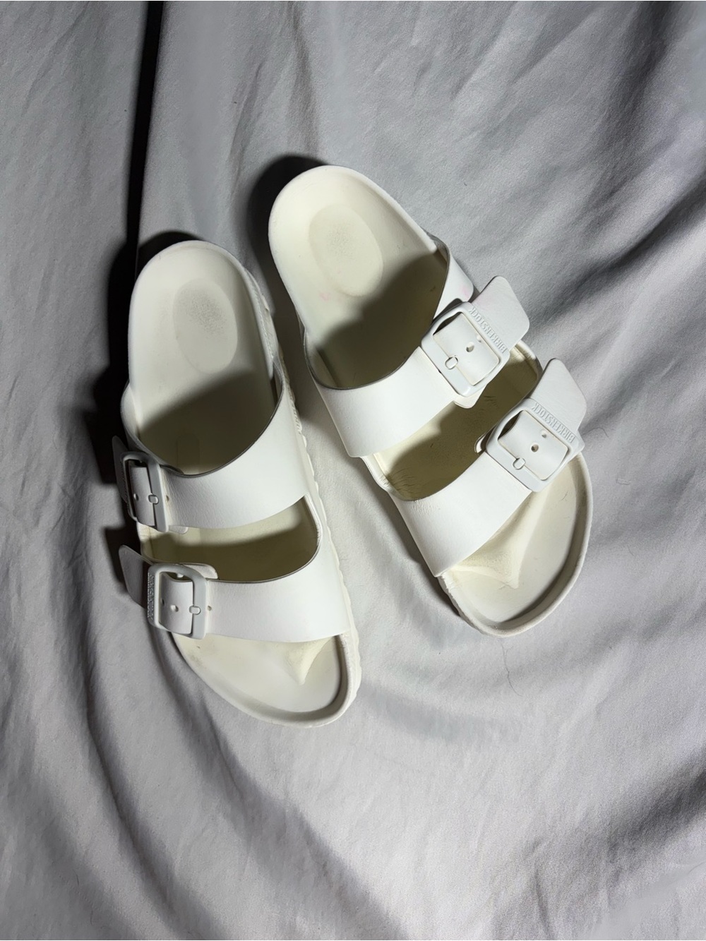 Birkenstock White Two-Buckle EVA Sandals
